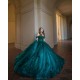 Lace Appliques Emerald Green Quinceanera Dress Off Shoulder 2024 Ball Gown Princess Dresses Wear Pageant V Neck Sweet 15 Gowns