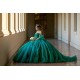 Sweetheart Neck Emerald Green Quinceanera Dress Off Shoulder 2024 Ball Gown Princess Dresses Sweet 15 Gowns Lace Appliques Wear Pageant