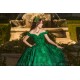 Off Shoulder Emerald Green Quinceanera Dress Wear Pageant Sweetheart Neck Sweet 15 Gowns Lace Appliques 2024 Ball Gown Princess Dresses