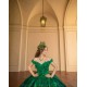 Off Shoulder Emerald Green Quinceanera Dress Wear Pageant Sweetheart Neck Sweet 15 Gowns Lace Appliques 2024 Ball Gown Princess Dresses