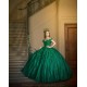 Off Shoulder Emerald Green Quinceanera Dress Wear Pageant Sweetheart Neck Sweet 15 Gowns Lace Appliques 2024 Ball Gown Princess Dresses