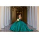 Sleeveless Emerald Green Quinceanera Dress 2024 Ball Gown Princess Dresses Lace Appliques Wear Pageant Sweetheart Neck Sweet 15 Gowns