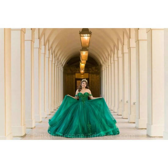 Sweetheart Emerald Green Quinceanera Dress Sweet 15 Gowns Sleeveless Wear Pageant Sequin 2024 Ball Gown Princess Dresses