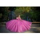 Off Shoulder Hot Pink Quince Dress 2024 Instagram Gowns Lace Appliques Birthday Party Dresses Sweetheart Neck Vestidos De 15 Anos