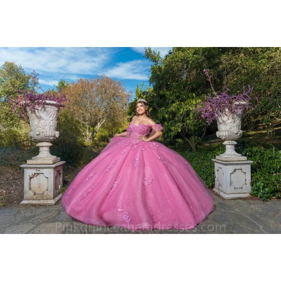 Off Shoulder Hot Pink Quince Dress 2024 Instagram Gowns Lace Appliques Birthday Party Dresses Sweetheart Neck Vestidos De 15 Anos