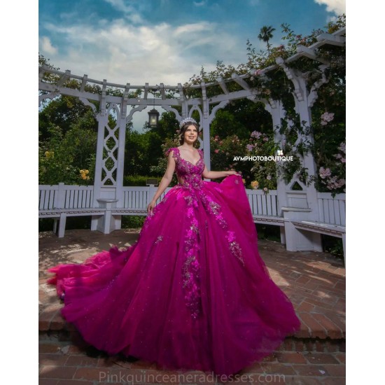 Hot Pink Quince Dress Sweetheart Neck 2024 Instagram Gowns Lace Appliques Birthday Party Dresses Sleeveless Vestidos De 15 Anos