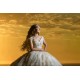 Ivory Quinceanera Dress Off Shoulder 2024 Ball Gown Princess Dresses Lace Appliques Wear Pageant V Neck Sweet 15 Gowns