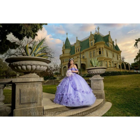 Sweetheart Neck Lilac Quince Dress 2024 Instagram Gowns Lace Appliques Birthday Party Dresses Off Shoulder Vestidos De 15 Anos