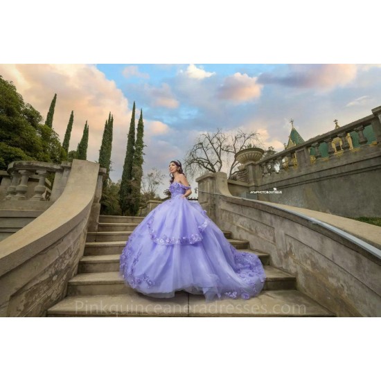 Sweetheart Neck Lilac Quince Dress 2024 Instagram Gowns Lace Appliques Birthday Party Dresses Off Shoulder Vestidos De 15 Anos