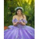 Off Shoulder Lilac Quinceanera Dress 2024 Ball Gown Princess Dresses Lace Appliques Wear Pageant Sweetheart Neck Sweet 15 Gowns