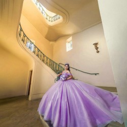 Off Shoulder Lilac Quinceanera Dress 2024 Ball Gown Princess Dresses Sweetheart Neck Sweet 15 Gowns Sequin Wear Pageant