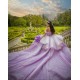 Sweetheart Neck Lilac Quinceanera Dress Off Shoulder Sweet 15 Gowns Pearl Wear Pageant 2024 Ball Gown Princess Dresses With Bow