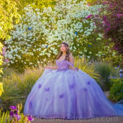 Sweetheart Lilac Quinceanera Dress Sweet 15 Gowns Off Shoulder Wear Pageant Lace Appliques 2024 Ball Gown Princess Dresses