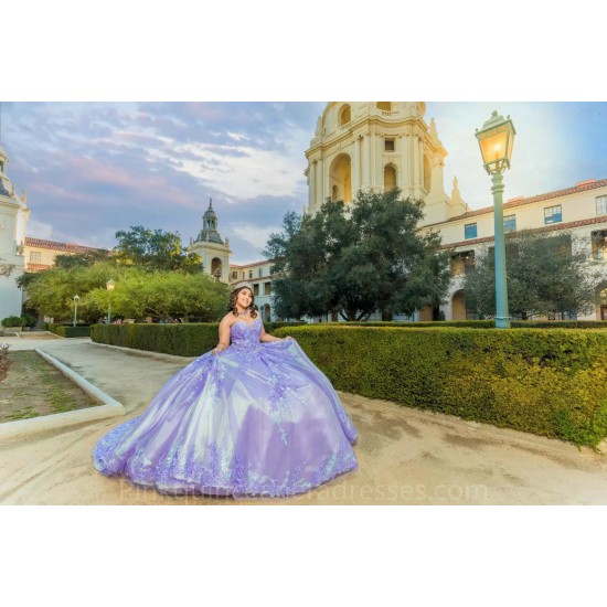 Lilac Quinceanera Dress Sweetheart Sweet 15 Gowns Sleeveless Wear Pageant Lace Appliques 2024 Ball Gown Princess Dresses