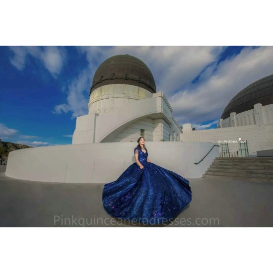 Navy Blue Quince Dress Sweetheart Neck Birthday Party Dresses Vestidos De 15 Anos Lace Appliques 2024 Instagram Gowns