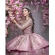 Pink Quince Dress Long Sleeve 2024 Instagram Ball Gown Lace Appliques Birthday Party Dresses Sweetheart Neck Sweet 15 Gowns