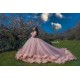 Pink Quince Dress Long Sleeve 2024 Instagram Gowns Ruffled Birthday Party Dresses Sweetheart Neck Vestidos De 15 Anos