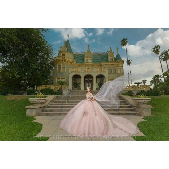 Pink Quince Dress Off Shoulder 2024 Instagram Gowns Lace Appliques Birthday Party Dresses Sweetheart Neck Vestidos De 15 Anos