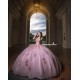 Pink Quince Dress Sweetheart Neck 2024 Instagram Gowns Lace Appliques Birthday Party Dresses Off Shoulder Vestidos De 15 Anos