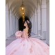 Pink Quince Dress Sweetheart Neck 2024 Instagram Gowns Lace Appliques Birthday Party Dresses Off Shoulder Vestidos De 15 Anos