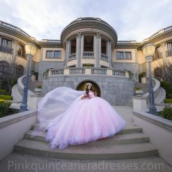 Cape Sleeve Pink Quinceanera Dress Sweet 15 Gowns Sheer Bodice Wear Pageant Sweetheart Neck 2024 Ball Gown Princess Dresses