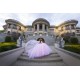 Cape Sleeve Pink Quinceanera Dress Sweet 15 Gowns Sheer Bodice Wear Pageant Sweetheart Neck 2024 Ball Gown Princess Dresses