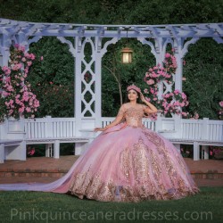 Off Shoulder Pink Quinceanera Dress Sweet 15 Gowns Lace Appliques Wear Pageant Sweetheart Neck 2024 Ball Gown Princess Dresses With Bow