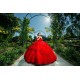 Sleeveless Red Quince Dress Off Shoulder Birthday Party Dresses Vestidos De 15 Anos Lace Appliques 2024 Instagram Gowns