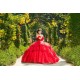 Sleeveless Red Quince Dress Off Shoulder Birthday Party Dresses Vestidos De 15 Anos Lace Appliques 2024 Instagram Gowns