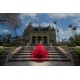 Red Quince Dress Sweetheart Neck Sequin Birthday Party Dresses Cape Sleeve Vestidos De 15 Anos Lace Appliques 2024 Instagram Gowns