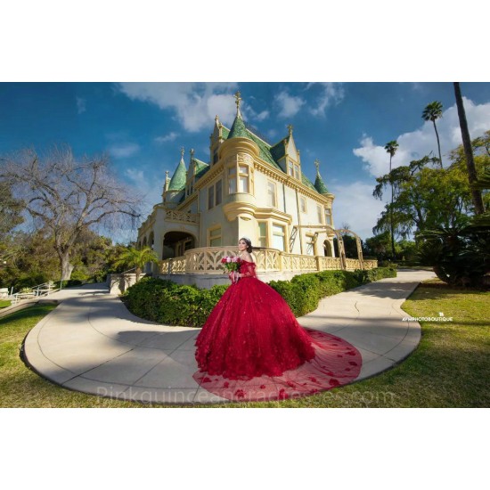 Red Quince Dress Sweetheart Neck Sequin Birthday Party Dresses Cape Sleeve Vestidos De 15 Anos Lace Appliques 2024 Instagram Gowns