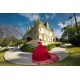 Red Quince Dress Sweetheart Neck Sequin Birthday Party Dresses Cape Sleeve Vestidos De 15 Anos Lace Appliques 2024 Instagram Gowns