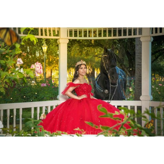 Lace Appliques Red Quinceanera Dress 2024 Ball Gown Princess Dresses Off Shoulder Wear Pageant Sweetheart Neck Sweet 15 Gowns