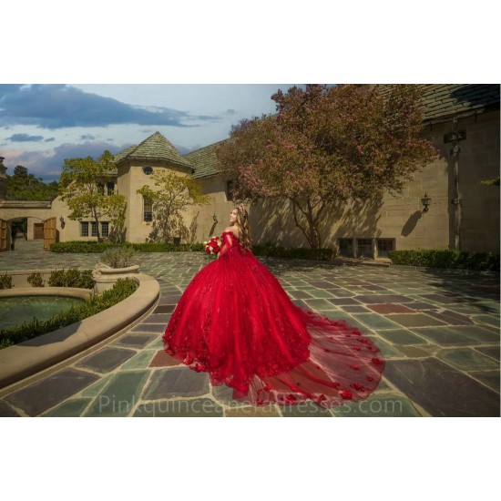 Red Quinceanera Dress Off Shoulder 2024 Ball Gown Princess Dresses Sweetheart Neck Sweet 15 Gowns Lace Appliques Wear Pageant