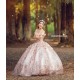 Sweetheart Neck Rose Gold Quince Dress 2024 Instagram Gowns Lace Appliques Birthday Party Dresses Off Shoulder Vestidos De 15 Anos