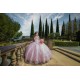 Sweetheart Neck Rose Gold Quince Dress Sequin Birthday Party Dresses Off Shoulder Vestidos De 15 Anos Lace Appliques 2024 Instagram Gowns