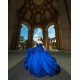 Royal Blue Quince Dress Sweetheart Neck 2024 Instagram Gowns Lace Appliques Birthday Party Dresses Off Shoulder Vestidos De 15 Anos