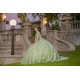 Sweetheart Neck Sage Green Quinceanera Dress Sweet 15 Gowns Wear Pageant Lace Appliques 2024 Ball Gown Princess Dresses With Cape Sleeve