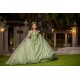 Sweetheart Neck Sage Green Quinceanera Dress Sweet 15 Gowns Wear Pageant Lace Appliques 2024 Ball Gown Princess Dresses With Cape Sleeve