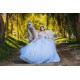 2024 Instagram Gowns Sky Blue Quince Dress Sweetheart Neck Lace Appliques Birthday Party Dresses Off Shoulder Vestidos De 15 Anos