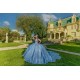 Cape Sleeve Sky Blue Quinceanera Dress 2024 Ball Gown Princess Dresses Sweetheart Neck Sweet 15 Gowns Lace Appliques Wear Pageant