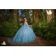 Cape Sleeve Sky Blue Quinceanera Dress Wear Pageant 3D Flowers 2024 Ball Gown Princess Dresses Sweetheart Sweet 15 Gowns