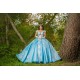 Off Shoulder Sky Blue Quinceanera Dress Wear Pageant V Neck Sweet 15 Gowns Lace Appliques 2024 Ball Gown Princess Dresses