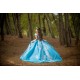 Off Shoulder Sky Blue Quinceanera Dress Wear Pageant V Neck Sweet 15 Gowns Lace Appliques 2024 Ball Gown Princess Dresses