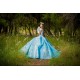 Off Shoulder Sky Blue Quinceanera Dress Wear Pageant V Neck Sweet 15 Gowns Lace Appliques 2024 Ball Gown Princess Dresses