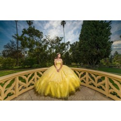 2024 Ball Gown Princess Dresses Yellow Quinceanera Dress Off Shoulder  Lace Appliques Wear Pageant Sweetheart Neck Sweet 15 Gowns