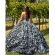 Silver On Black Quince Dress Sleeveless Instagram Gowns Lace Appliques Wear Pageant Vestidos De 15 Anos