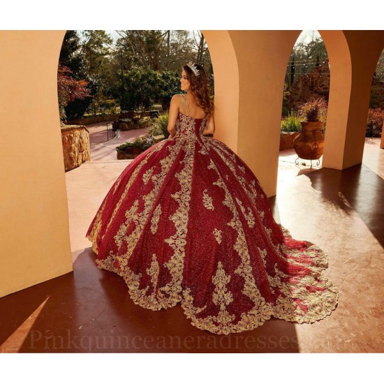 Sleeveless Burgundy Quince Dress Vestidos De 15 Anos Lace Appliques Instagram Gowns Sweetheart Neck Birthday Party Gown