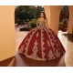 Sleeveless Burgundy Quince Dress Vestidos De 15 Anos Lace Appliques Instagram Gowns Sweetheart Neck Birthday Party Gown