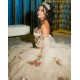 Detachable Champagne Quince Dress Instagram Gowns Lace Appliques Wear Pageant Sweetheart Neck Vestidos De 15 Anos